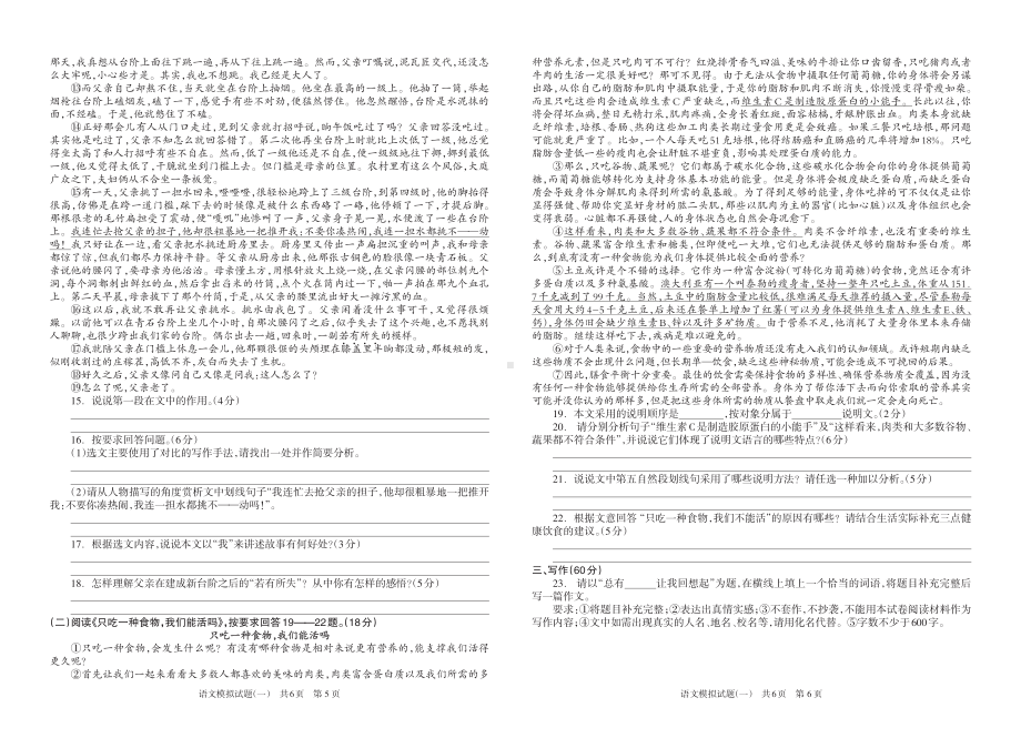 贵州省铜仁市碧江区2021年语文中考模拟卷一.pdf_第3页