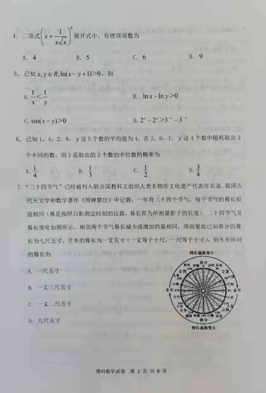 内蒙古赤峰市2021-2022学年高三上学期期末考试数学（理）试题.pdf_第2页