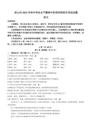 （中考试卷）2022年四川省凉山州中考语文真题（Word版含答案）.docx