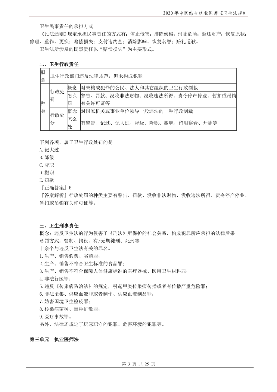 2020年中医结合执业医师《卫生法规》模拟题.doc_第3页