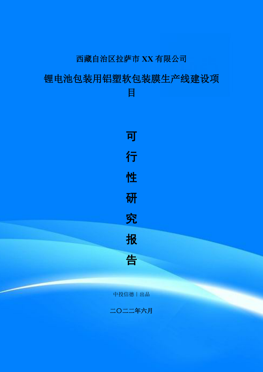 锂电池包装用铝塑软包装膜项目可行性研究报告申请备案建议书.doc_第1页