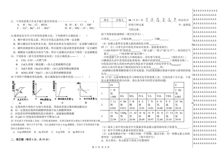 2022年黑龙江省海伦市第三 九年级一模化学试题.pdf_第2页