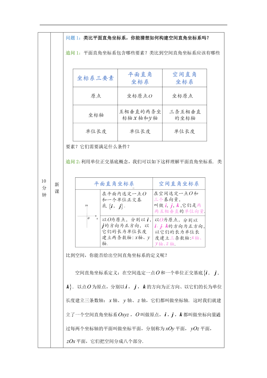 1.3.1空间直角坐标系教案-新人教A版（2019）高中数学选择性必修第一册高二上学期.docx_第2页