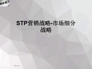 STP营销战略-市场细分战略课件.ppt