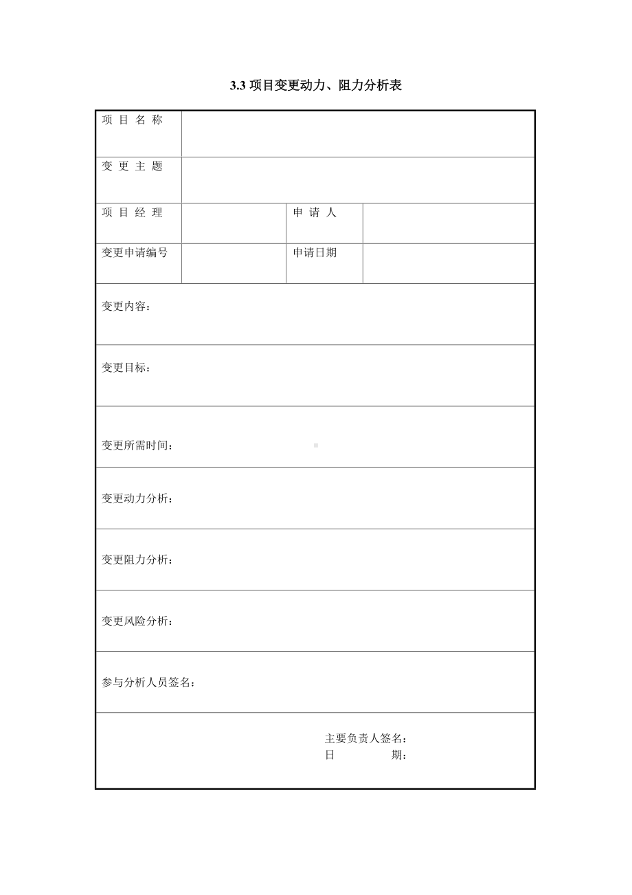 项目变更动力、阻力分析表.doc_第1页