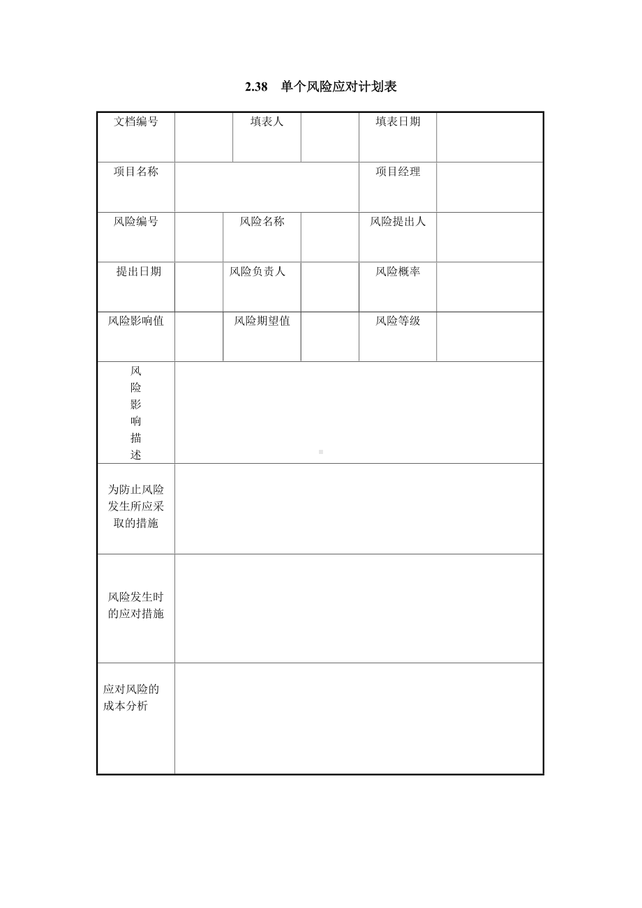 单个风险应对计划表.doc_第1页