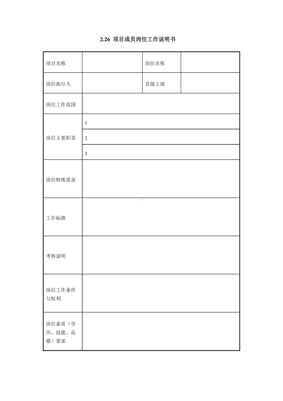 项目成员岗位工作说明书.doc_第1页