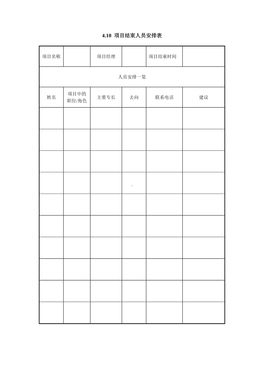 项目结束人员安排表.doc_第1页