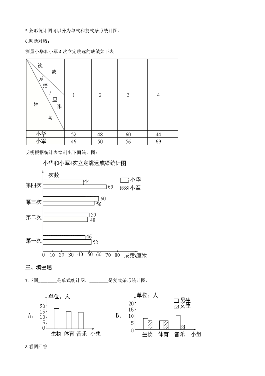 五年级上册数学一课一练-4.3统计图 北京版（2014秋）（含解析）.docx_第2页