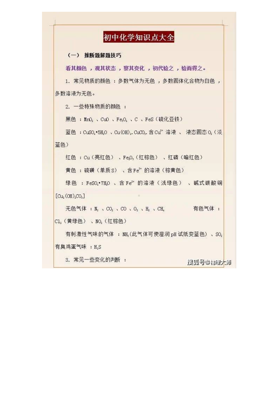 中考复习：初中化学必考知识点大全.docx_第1页