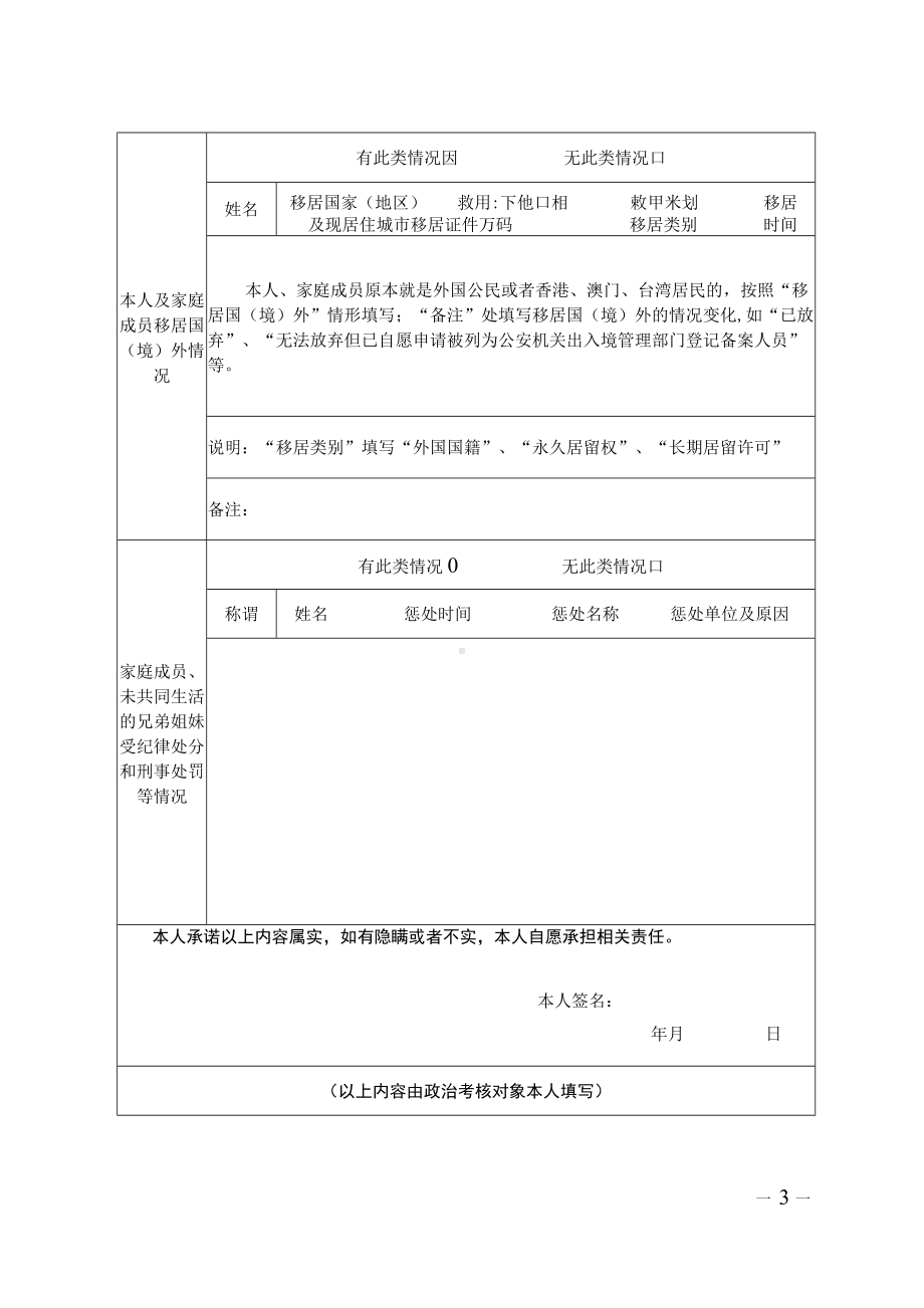 军队院校招收普通高中毕业生政治考核表（示例）.docx_第3页