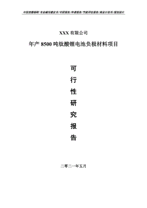 年产8500吨钛酸锂电池负极材料项目可行性研究报告申请建议书.doc