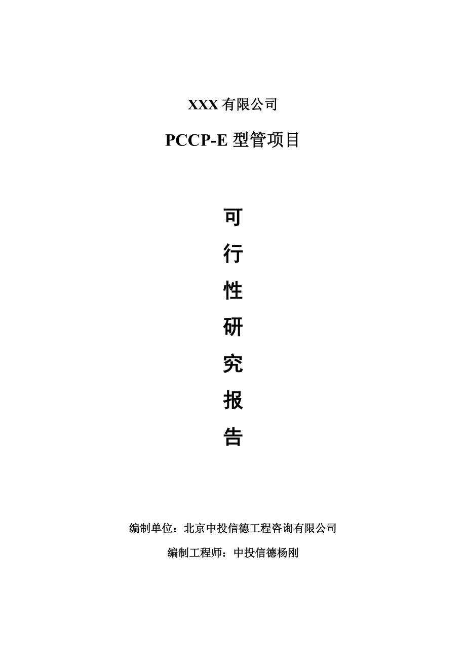 PCCP-E型管项目可行性研究报告建议书.doc_第1页