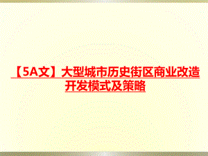 （5A文）大型城市历史街区商业改造开发模式及策略课件.ppt