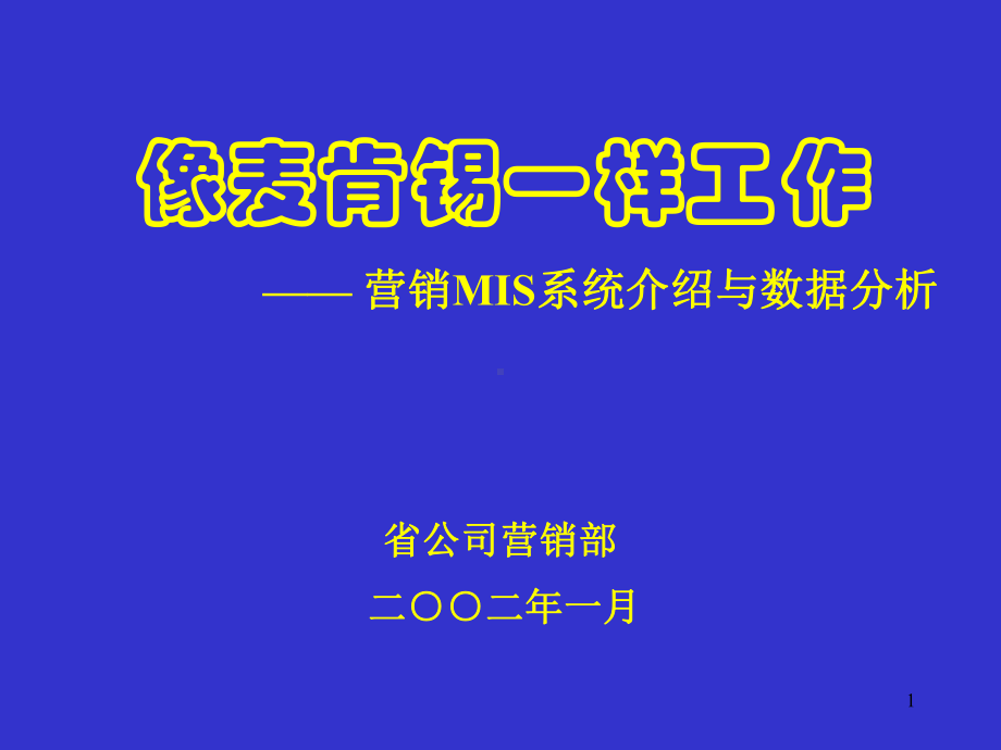 营销MIS系统介绍与数据分析(精)课件.ppt_第1页