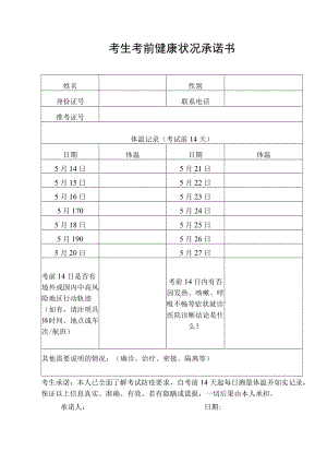 考生考前健康状况承诺书.docx