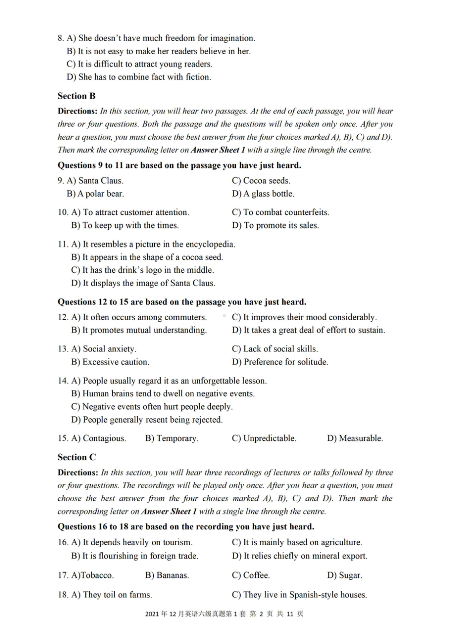 2021年12月大学英语6级真题（卷一）.doc_第2页