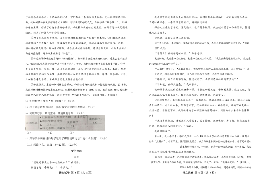 2020年辽宁省大连中考语文试卷附真卷答案.docx_第3页