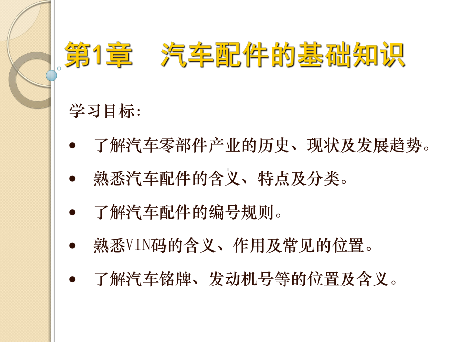 汽车配件与管理第1章汽车配件的基础知识课件.ppt_第1页