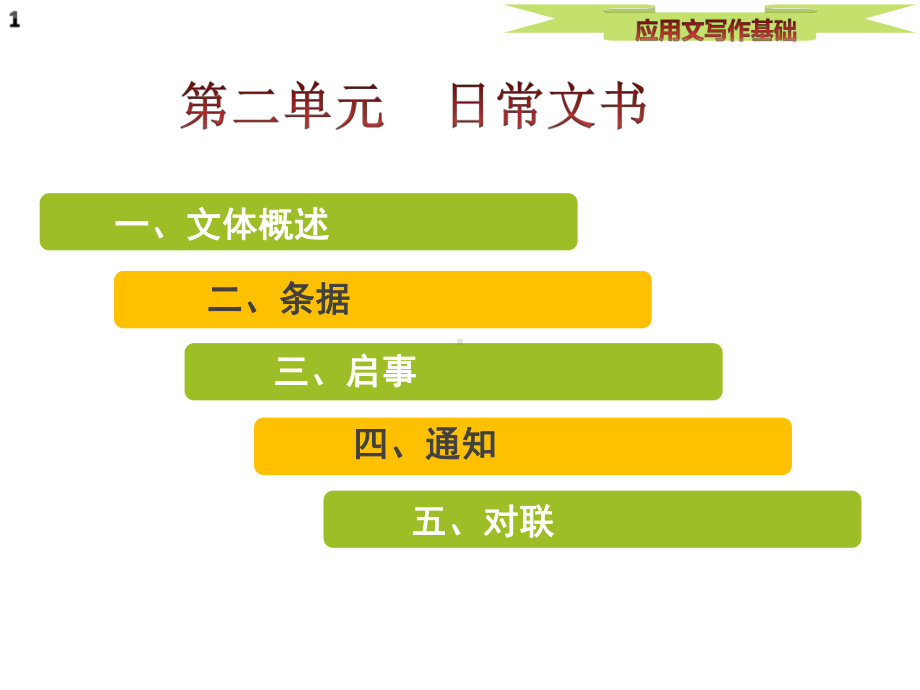 应用文写作基础第二单元-日常文书课件.pptx_第1页