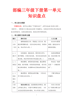 新部编版 小学语文三年级下册全册知识归纳盘点+练习.doc