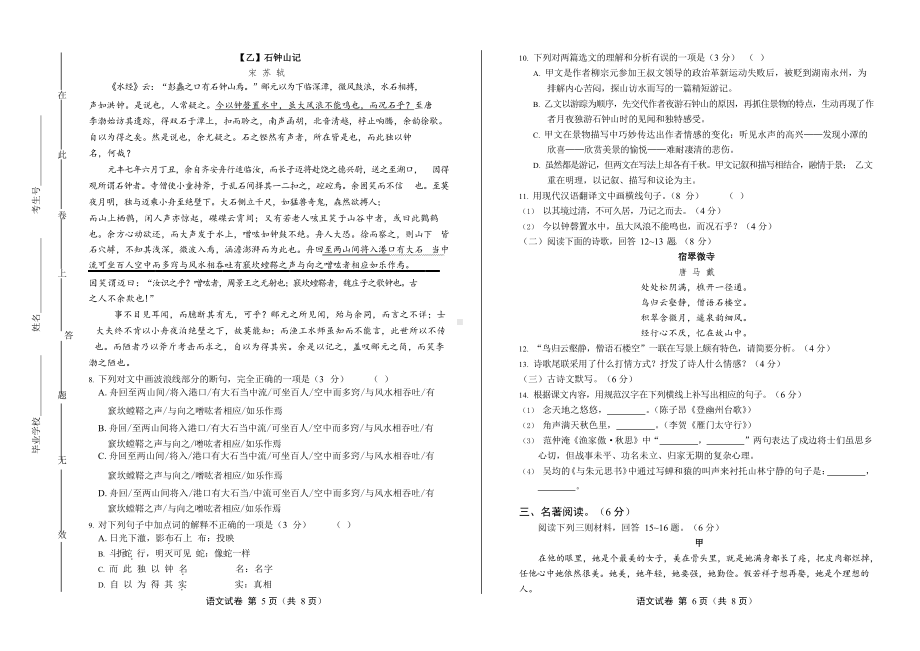 2020年四川省泸州中考语文试卷附真卷答案.docx_第3页