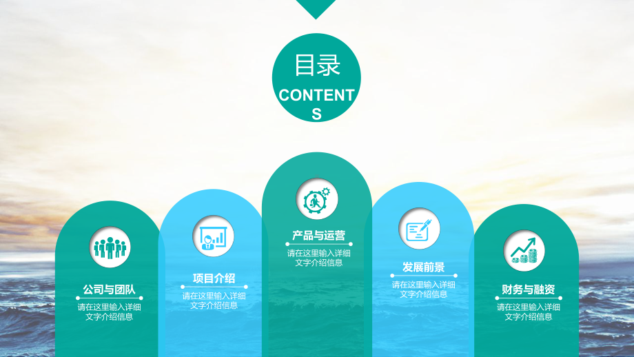 图文大海帆船背景的创业融资商业路演动态ppt模板.pptx_第2页