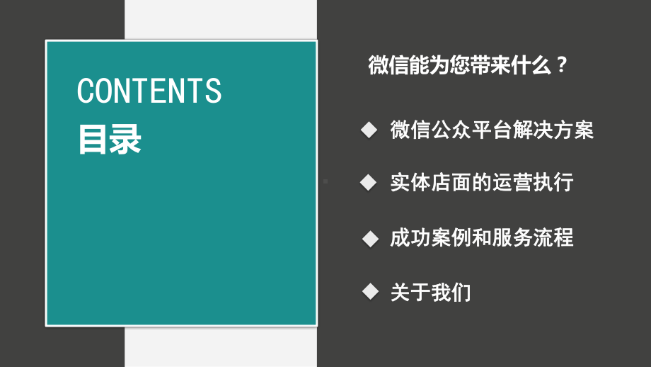 课件框架完整行业微信营销策划方案微信公众平台解决方案PPT教学模板.pptx_第2页