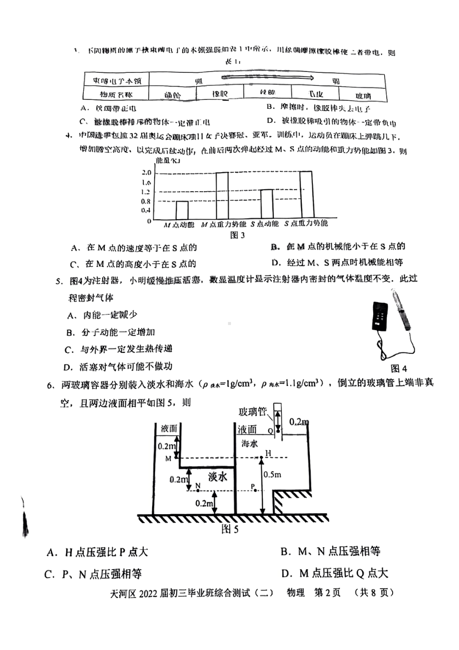 广东深圳天河区2022届中考物理二模试卷.pdf_第2页