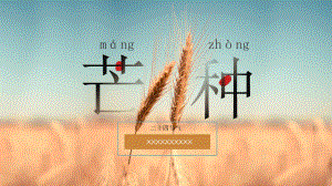 金色丰收传统中国二十四节气芒种节气介绍PPT课件（带内容）.ppt