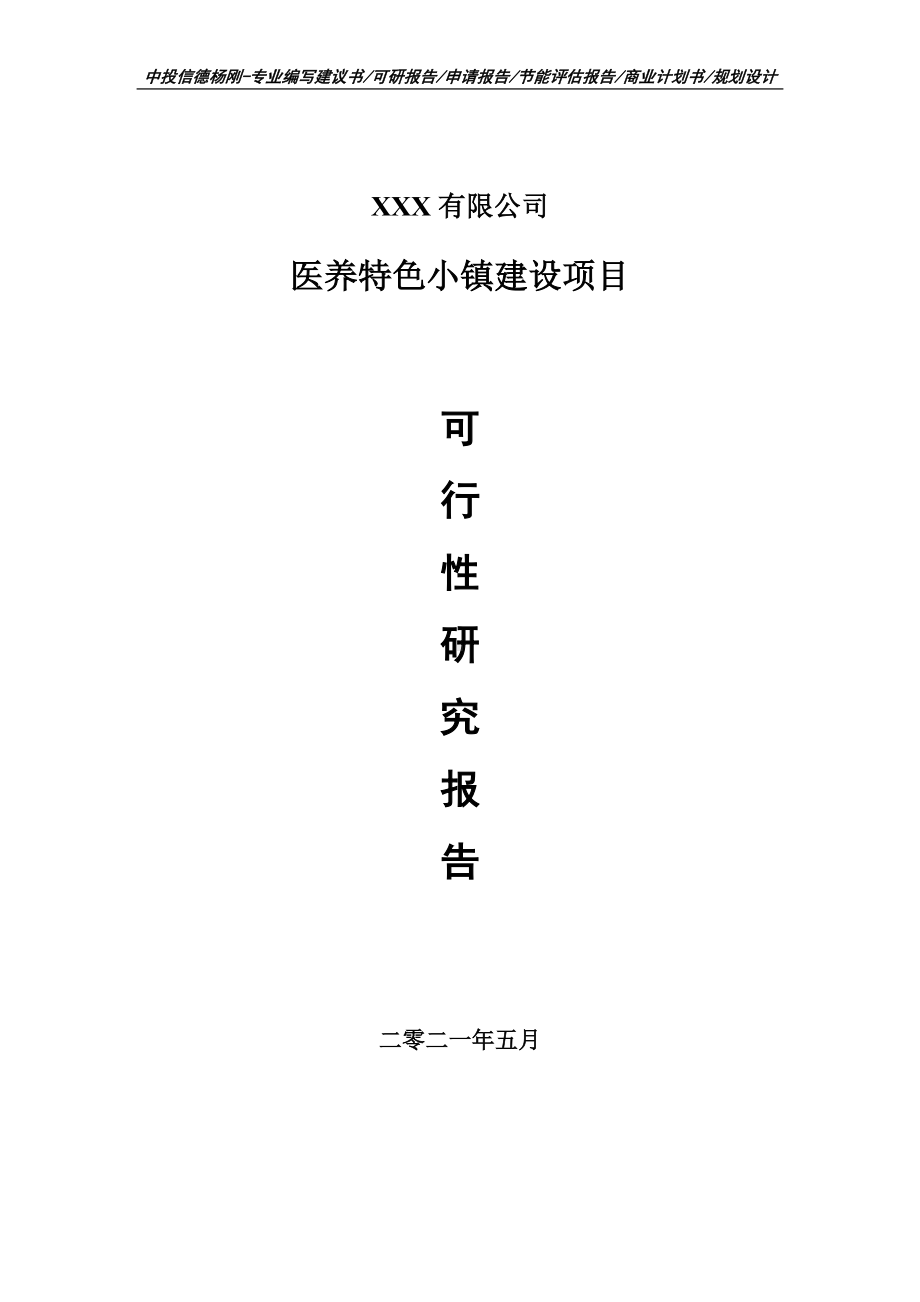 医养特色小镇建设项目可行性研究报告建议书案例.doc_第1页