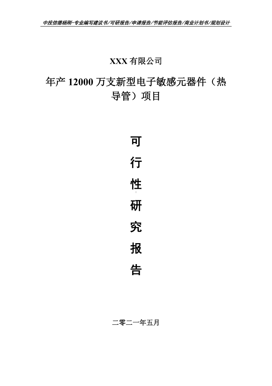 年产12000万支新型电子敏感元器件（热导管）项目可行性研究报告建议书案例.doc_第1页