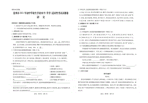 贵州省盘州市2021年九年级初中毕业生学业水平（升学）第二次适应性考试语文试题.pdf