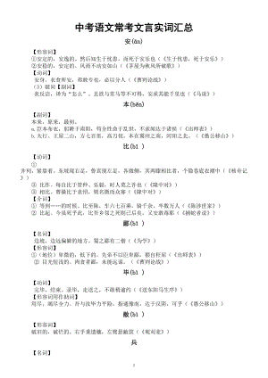 初中语文中考常考文言实词汇总.doc