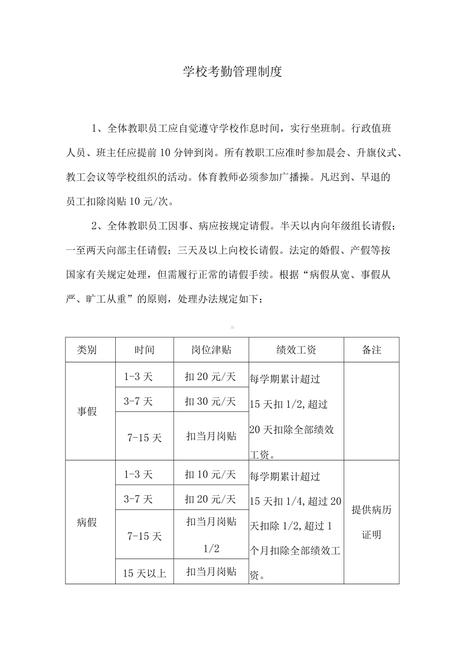 学校考勤管理制度.docx_第1页