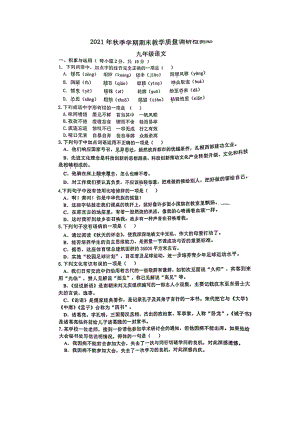 广西壮族自治区河池市都安瑶族自治县2021-2022学年九年级上学期期末考试语文试题.pdf