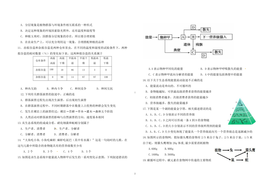 新疆生产建设兵团第六师芳草湖农场 2021-2022学年高二下学期期中考试生物试题.pdf_第2页