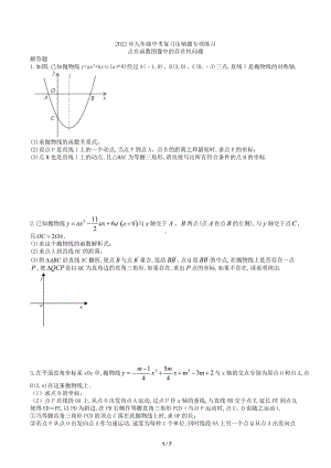 2022年九年级中考复习压轴题专项练习 点在函数图像中的存在性问题 .docx
