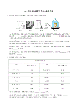 2022年中考物理复习声学实验微专题.docx