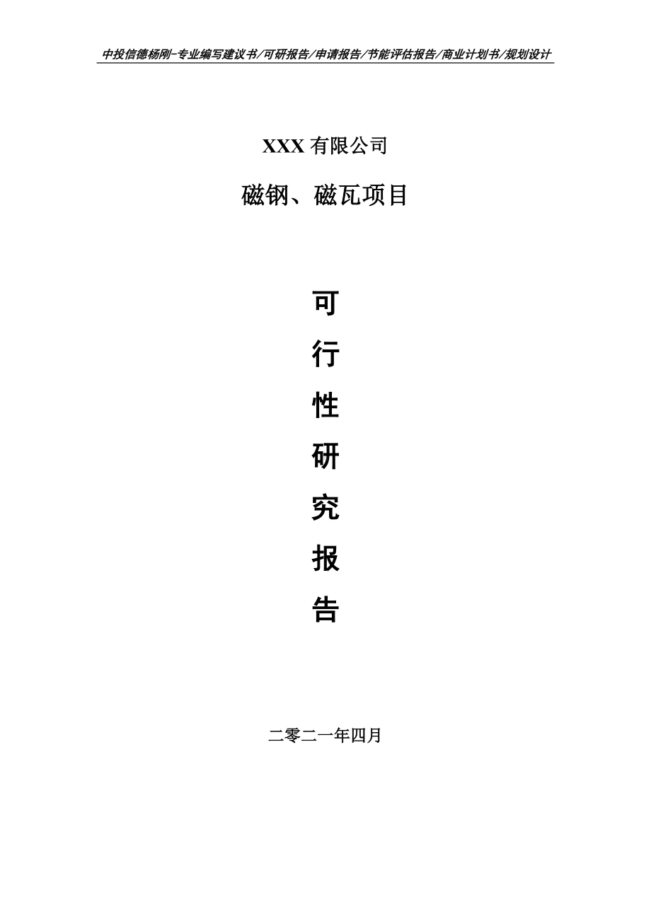 磁钢、磁瓦项目可行性研究报告申请建议书案例.doc_第1页