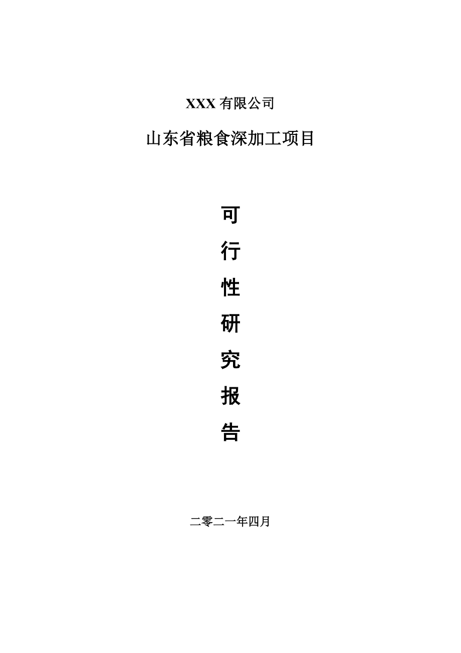 山东省粮食深加工项目可行性研究报告建议书.doc_第1页