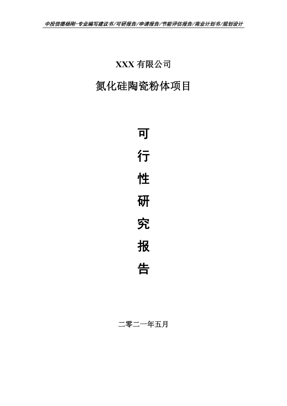 氮化硅陶瓷粉体建设项目可行性研究报告案例.doc_第1页