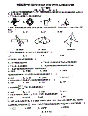 湖南省长沙市开福区青竹湖湘一外国语 2021-2022学年七年级下学期期末考试数学试题.pdf