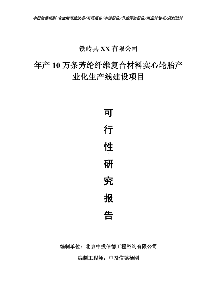 年产10万条芳纶纤维复合材料实心轮胎可行性研究报告建议书.doc_第1页