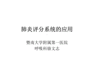 肺炎评分系统介绍课件.ppt