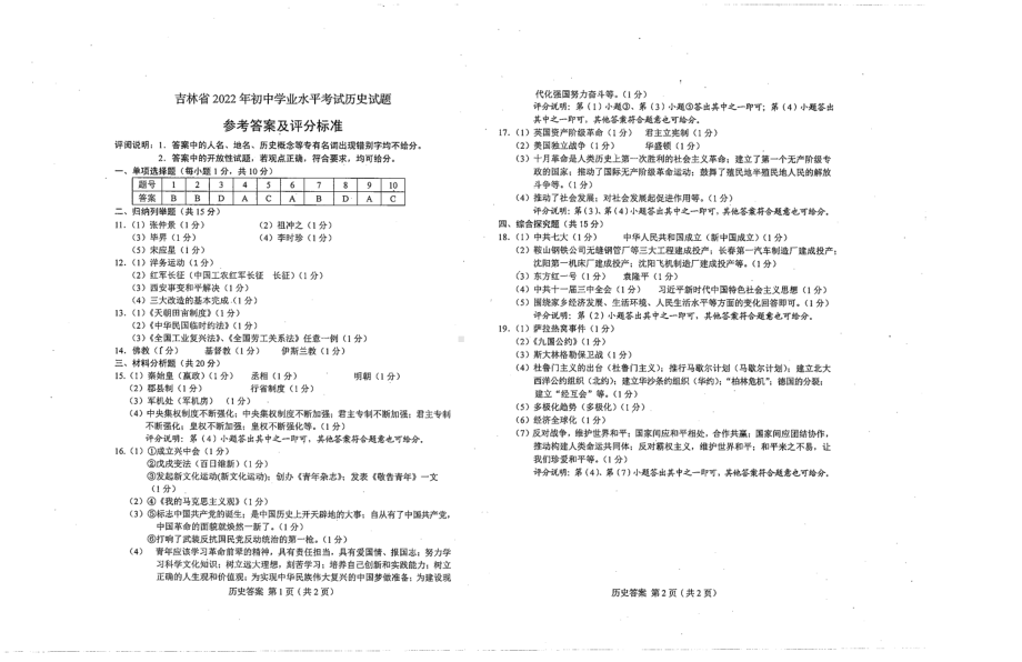 2022年吉林省中考历史试题（含答案）.pdf_第3页