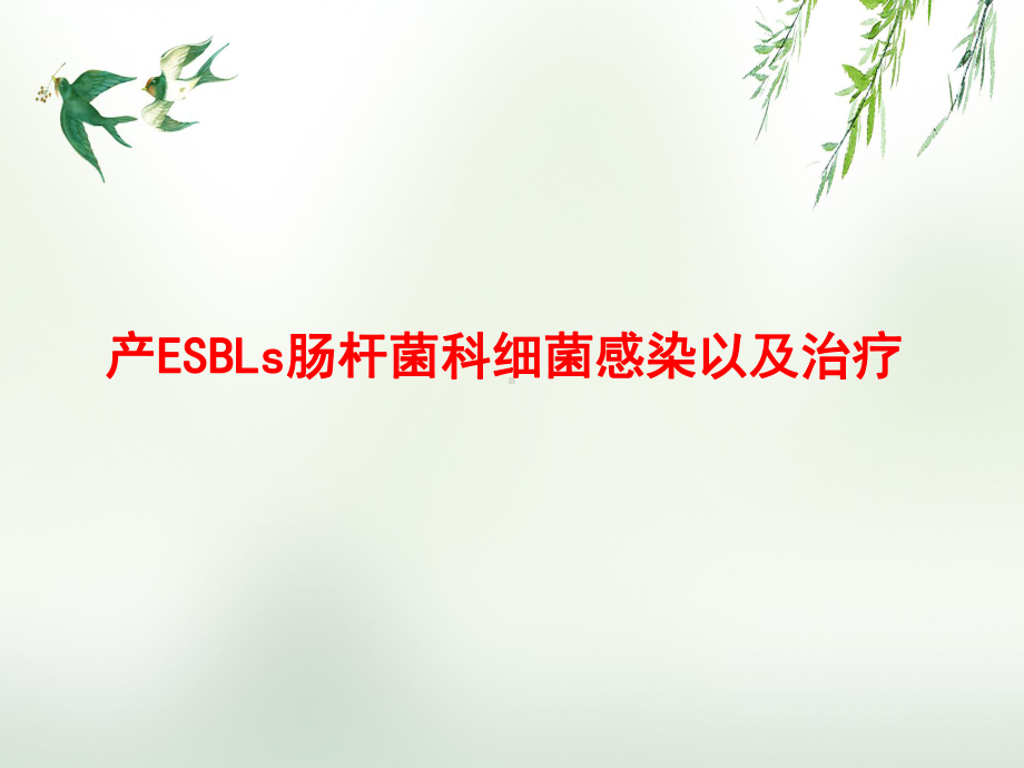 产ESBLs肠杆菌科细菌感染以及治疗课件.ppt_第1页