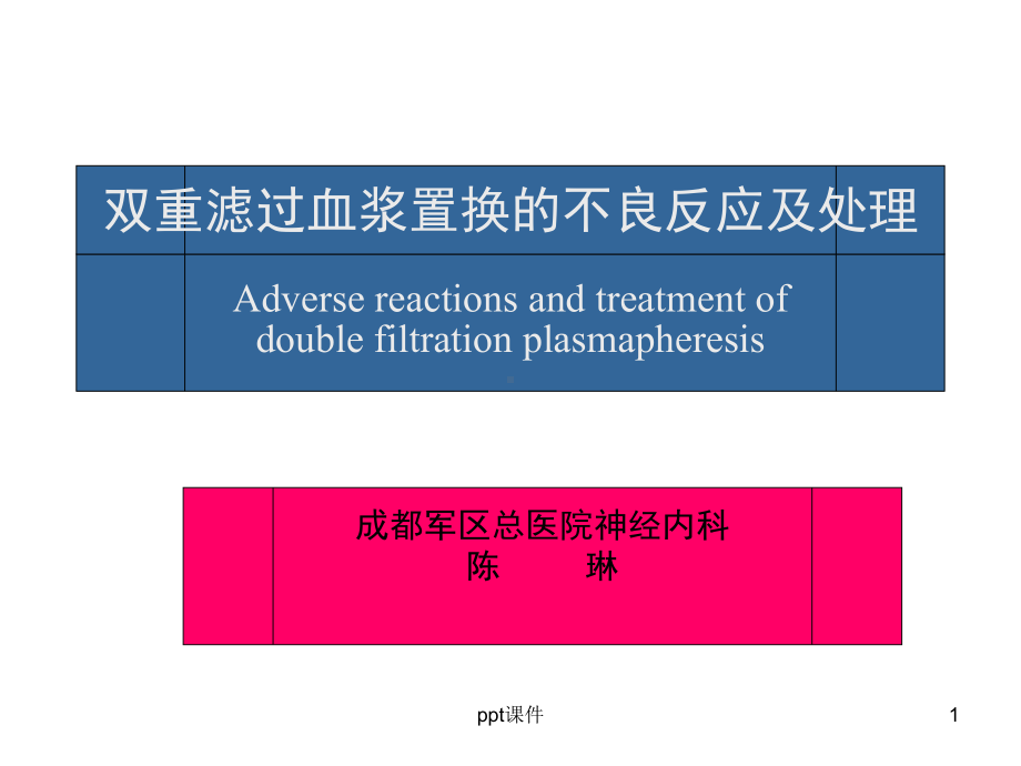 双重滤过血浆置换不良反应及处理-ppt课件.ppt_第1页