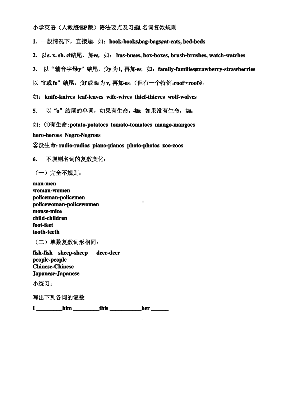 （人教版）小升初英语语法要点详解及练习题.pdf_第1页