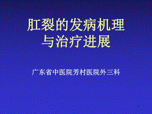 肛裂的发病机理与治疗进展PPT课件.ppt